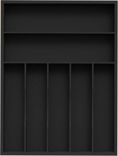 Unibambou Bamboo Utensil Drawer Organizer, Silverware Tray Organizer, Kitchen Drawer Organizer for Flatware Cutlery, (Natural, 3 Slots)