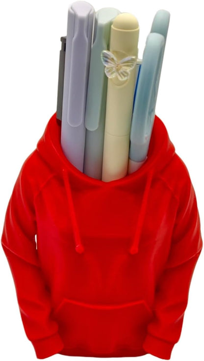 TIME&TRAVE Unique Sweatshirt Pen Holder for Desk, Creative Pencil Holder Desk Organizers, Office Supplies Decorations Idea Gift for Men Women Kids(Yellow)