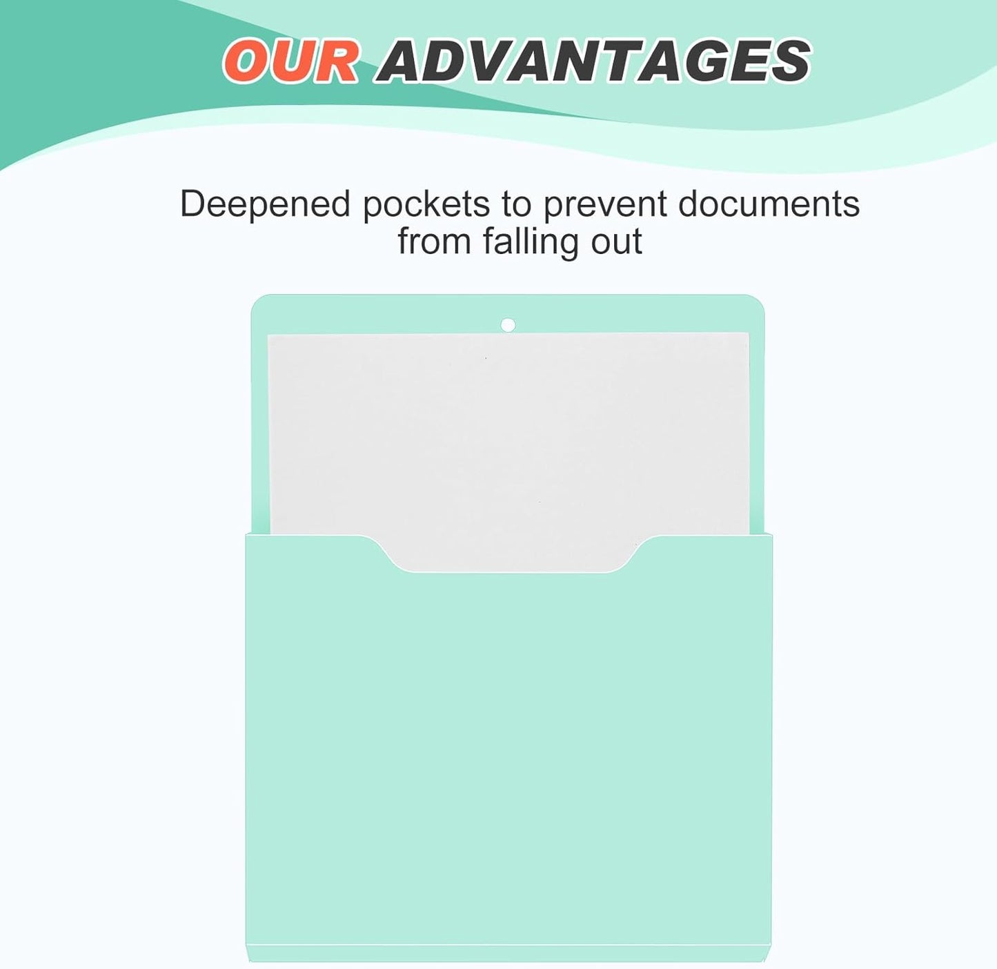 Feifeiya 2 Pcs Magnetic File Folder Wall Hanging Holder Large Pocket Paper Magazine Mail Organizer for Refrigerator Classroom Locker Whiteboard(Vertical,Purple Color,12.2 x 9.4 Inches)