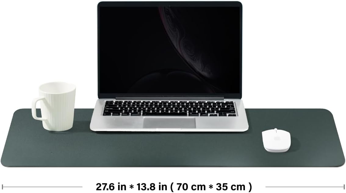 Cork Desk Mat - Dual-Sided Desk Pad for Office and Home - Desk Organization and Accessories - Ideal for Large Mouse Pad and Desk Mats on Top of Desks(Dark Green,90cmx 43cm)