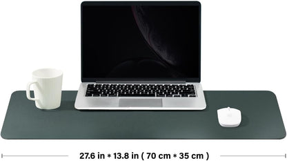 Cork Desk Mat - Dual-Sided Desk Pad for Office and Home - Desk Organization and Accessories - Ideal for Large Mouse Pad and Desk Mats on Top of Desks(Dark Green,90cmx 43cm)