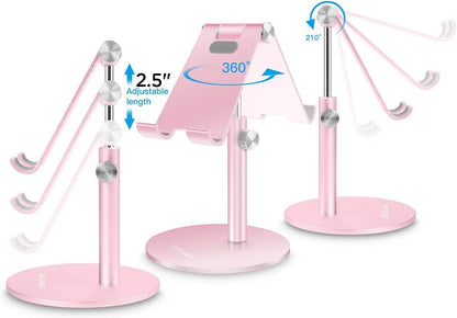 AICase Telescopic Adjustable iPad Holder,Universal Multi Angle Aluminum Stand Compatible with iPhone Smart Cell Phone/Tablet/iPad(4-13 inch), Silver