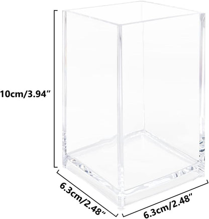 Newkita 3 Pack Clear Acrylic Cosmetic Pencil Pen Holder Cup, Clear Makeup Brush Holder, Desk Acrylic Brushes Storage