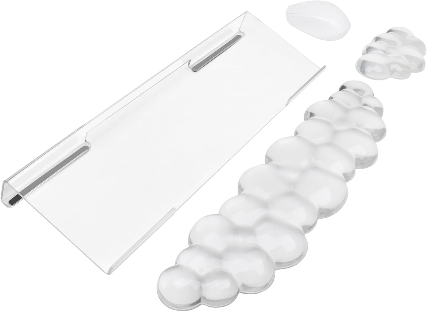 Computer Keyboard Stand with Gel Keyboard Wrist Rest, Tilted Acrylic Keyboard Holder - Ergonomic Wrist Rest Support Keyboard for Typing Pain Relief，Suitable for Office/Computer/Laptop/Gaming