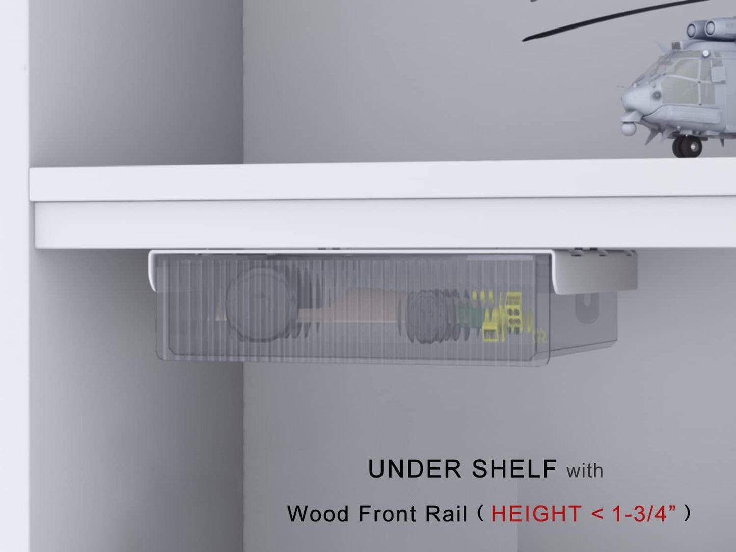 Under Desk Drawers for Organization, Pull Slide out Drawer Underneath Table With Lip, Attachable Under Shelf Pencil Drawer, Clear Light Black