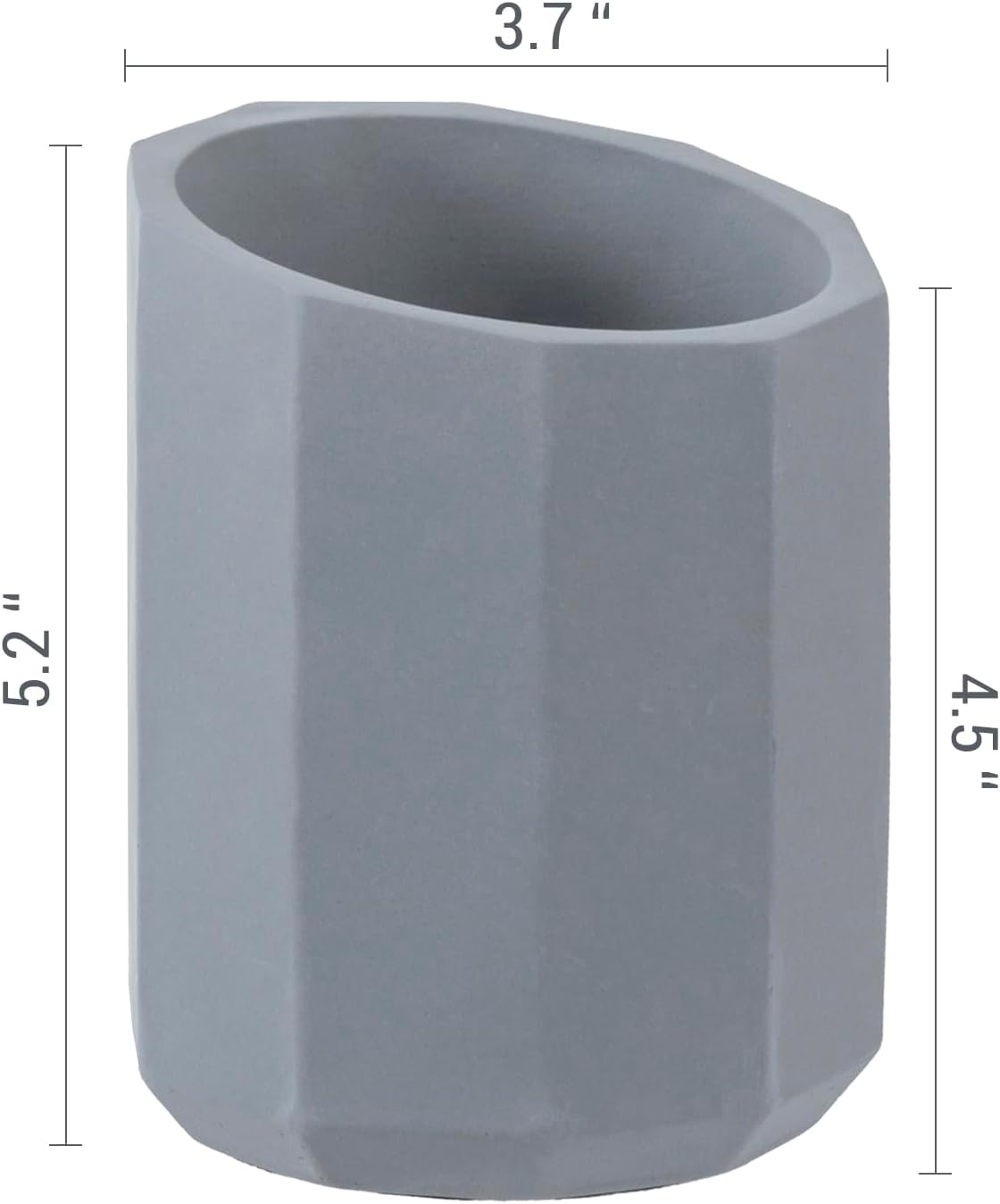 MyGift Pen Holder Pencil Holder For Desk Desktop Pen Cup Holder Gray Concrete 3.5 Inch Round Modern Office Desk Organizer