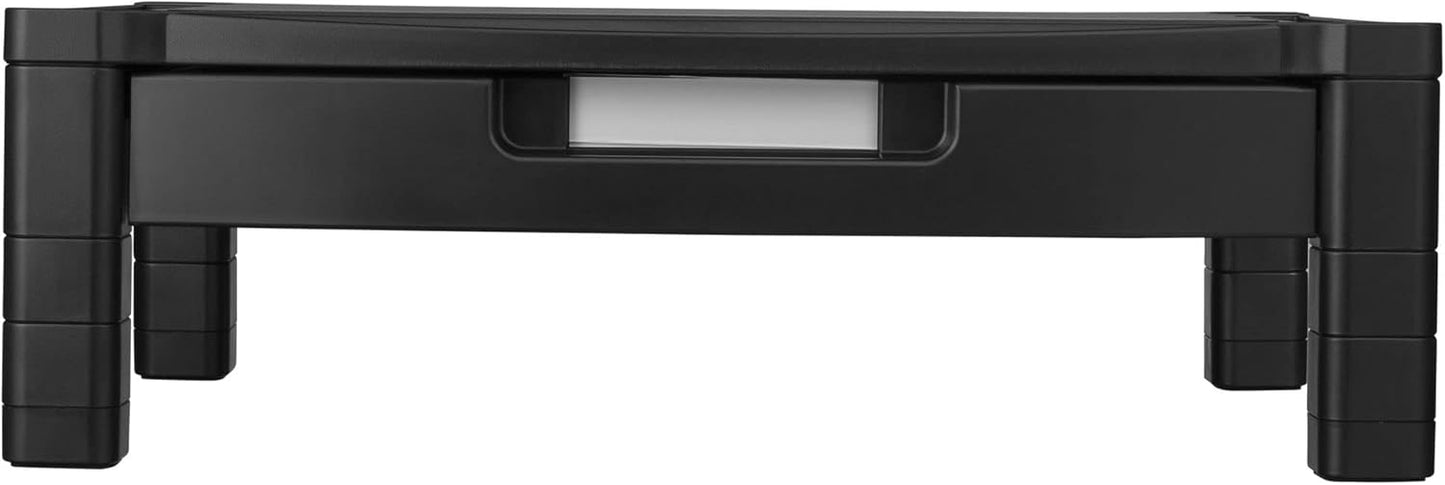 Kantek Single-Level Monitor Stand, 17" X 13.25" X 3" To 6.5", Black, Supports 50 Lbs
