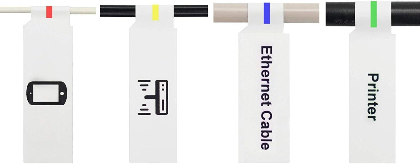 Mr-Label® Inkjet & Laser Printer Support Waterproof Cable Label - Letter Sheet - Self-Adhesive & Durable - with Print Tool (10 Sheets, 300 Labels, White)