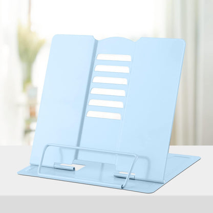 Honagu Metal Desk Book Holder, Hands Free Adjustable Cookbook & Document Holder, Portable Bookstand for Music Books, Textbooks, Recipes, Tablets & iPads (Purple)