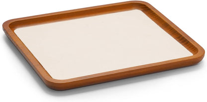 Oirlv Solid Wood Jewelry Display Tray Small Jewelry Tray Rings Earrings Bracelets Necklace Holder Organizer(Rectangle, Grey)