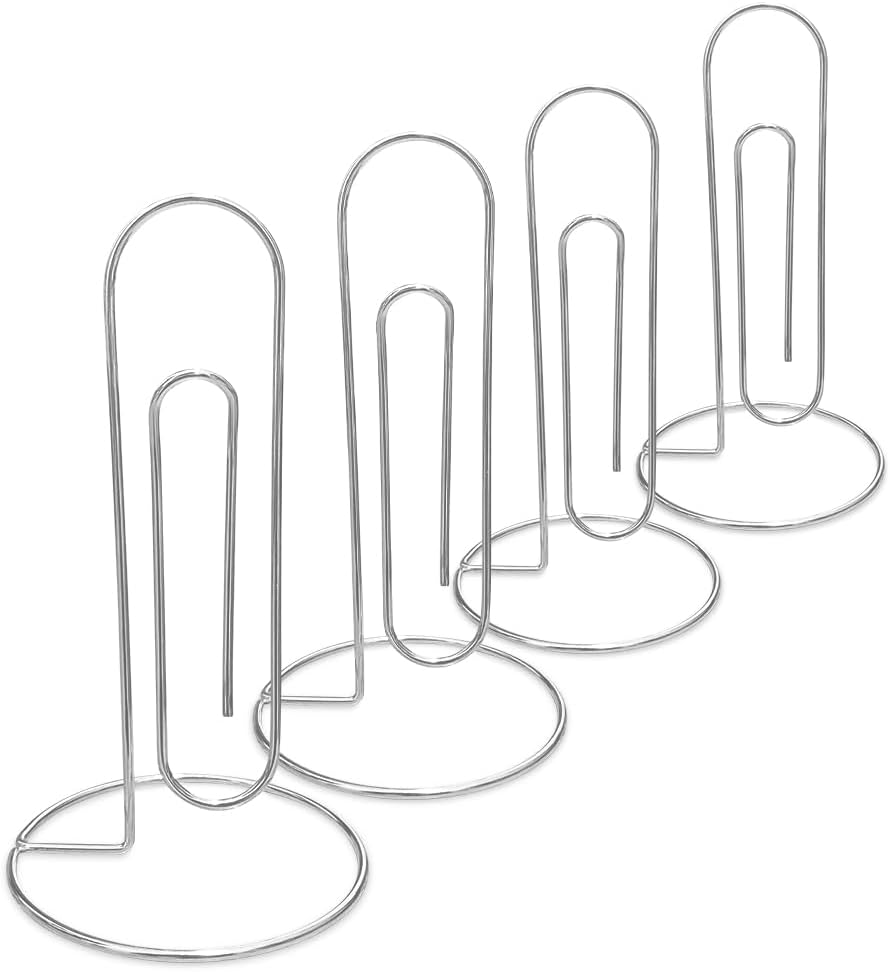 4 Pack Large Paper Clip Memo Holder for Desk,Letter Holder,Paper Stand for Desk,Letter & Bill Storage,Mail Organizer Office Accessories Desktop Message Office Decor
