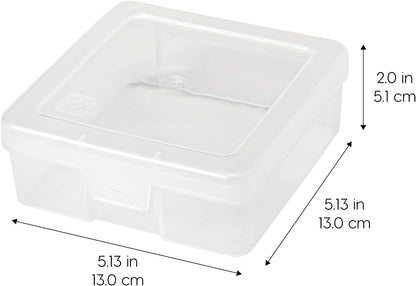 IRIS USA Pencil Case Boxes, 10-Pack, |Made in USA|, Plastic Bead Organizing Containers with Snap Lid for Arts, Crafts, Ephemera, Stickers, & Dance Cheer, Clear - Small