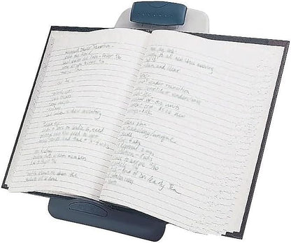 Kensington 62058 Insight Adjustable Desktop Copyholder, Plastic, Holds 50 Sheets, Gray/Dark Blue