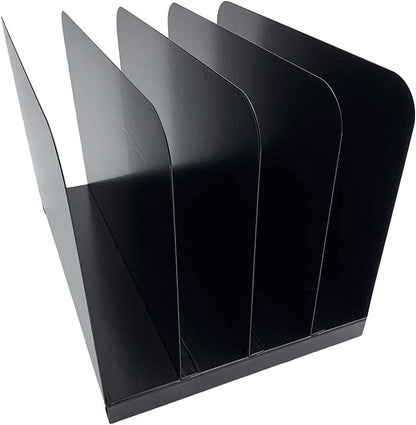 Huron Desktop File Binder Organizer Storage Vertical 8 Slot, Black Commercial Grade Steel