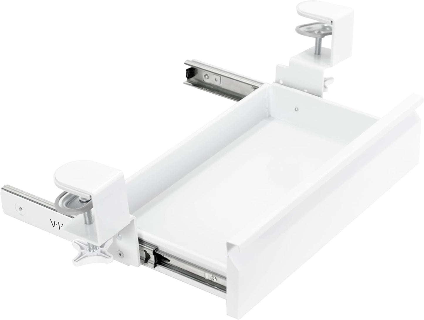 VIVO 16 inch Clamp-On Sliding Pull-out Drawer without Shell for Office Desk, Storage Organizer for Sit Stand Workstation, White, DESK-AC03C-W