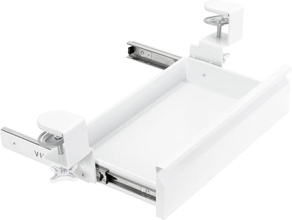 VIVO 16 inch Clamp-On Sliding Pull-out Drawer without Shell for Office Desk, Storage Organizer for Sit Stand Workstation, White, DESK-AC03C-W