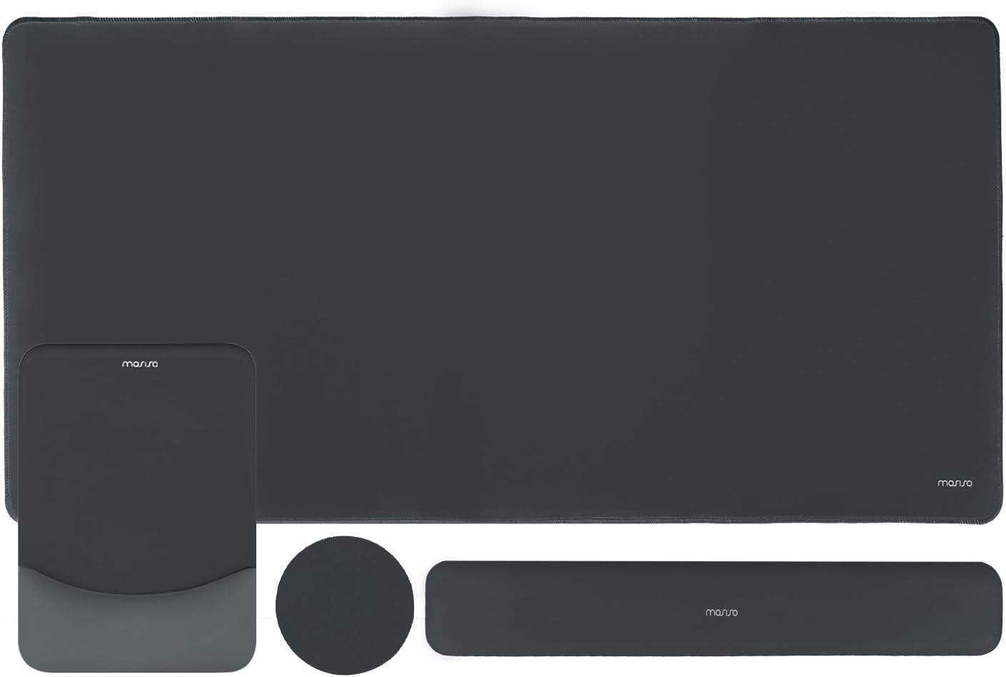 MOSISO Keyboard Mouse Pad Set, Large Gaming Mouse Pad&Rectangular Keyboard Wrist Rest&Mousepad with Wrist Rest&Coaster, Ergonomic Non-Slip&Easy Typing Pad with Curved Silicone Lining, Antique Green