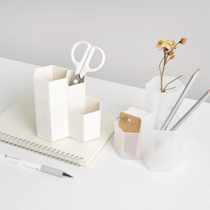 Pencil Organizer Pen Holder for Desk Pens Cup Small Desk Organizer Cute Pen Holder for Office,School and Home (White, 3)
