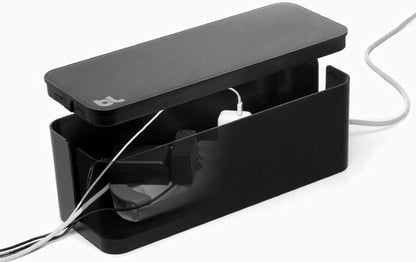 Bluelounge CableBox Mini Cable Management with Small Surge Protector, Black (CBM-BL)