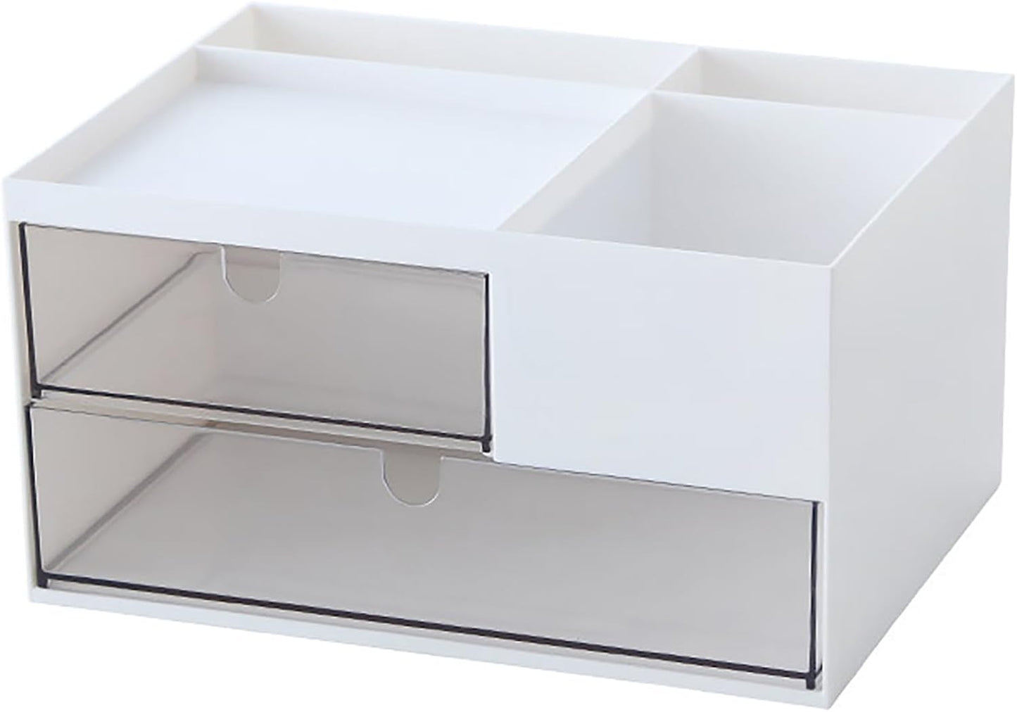 Desk Organizer with Drawers Stackable Storage Drawers, Plastic Compact Desk Storage Box Great for Office School Home Small Space- 1drawers (White)