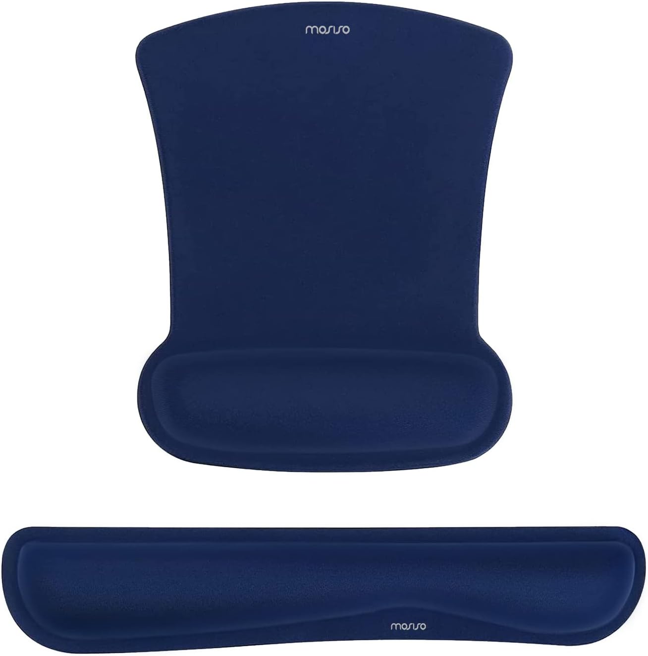 MOSISO Wrist Rest Support for Mouse Pad & Keyboard Set, Ergonomic Mousepad Non-Slip Base Home/Office Pain Relief & Easy Typing Cushion with Neoprene Cloth & Raised Memory Foam, Apricot