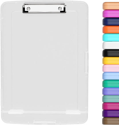 Hongri Clipboard with Storage with Pen Holder, Folder Nursing Clip Board 8.5 x 11 Foilo-Side Opening, High Capacity, Light Weight for Teachers, Classroom. Size 14 x 9.6 x 1.2 in(Pink)