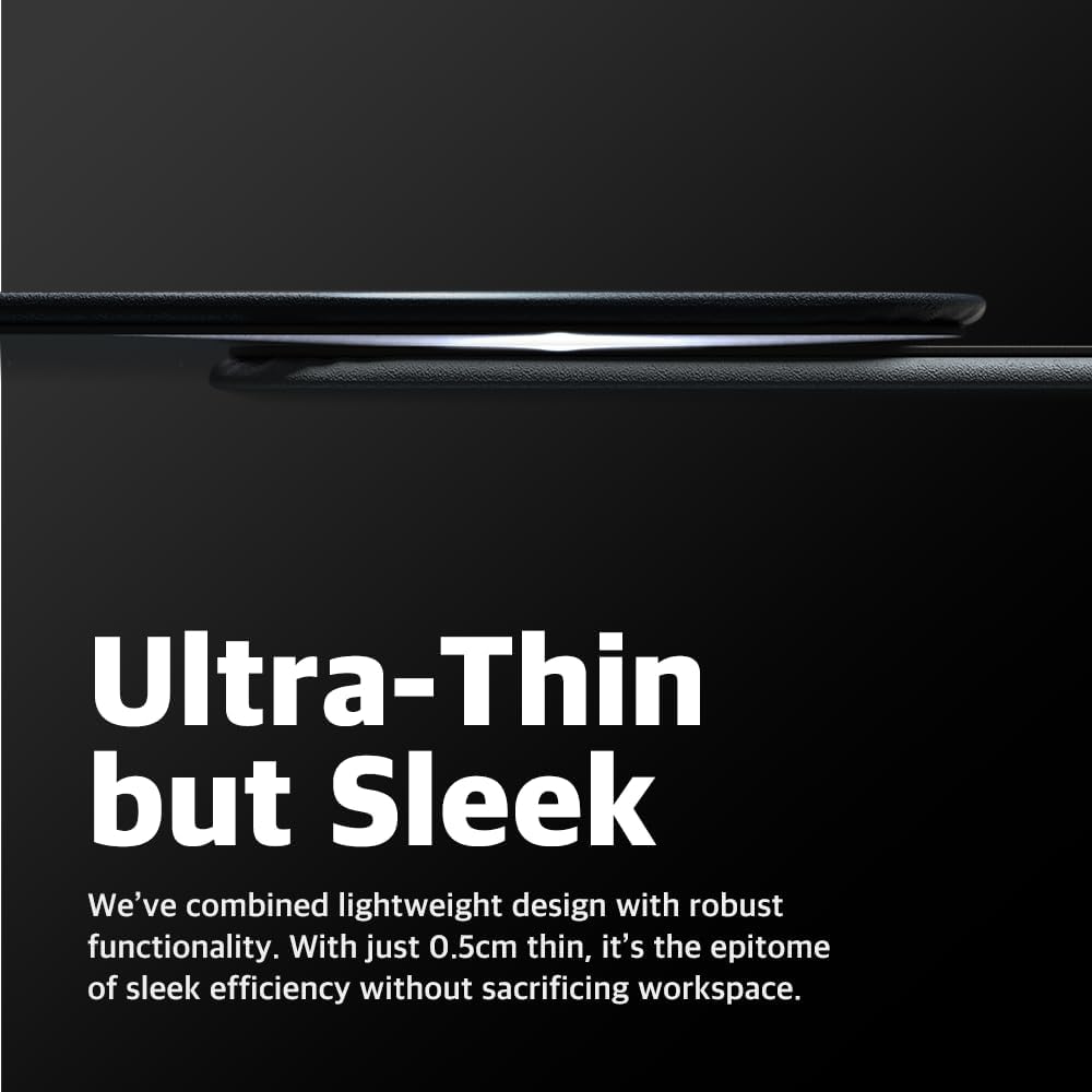 POUT H3 Wireless Charging Mouse Pad – Qi-Enabled Fast Charger Built into Sleek Desk Mat, Compatible with Phones, Earbuds & More(Dust Gray)