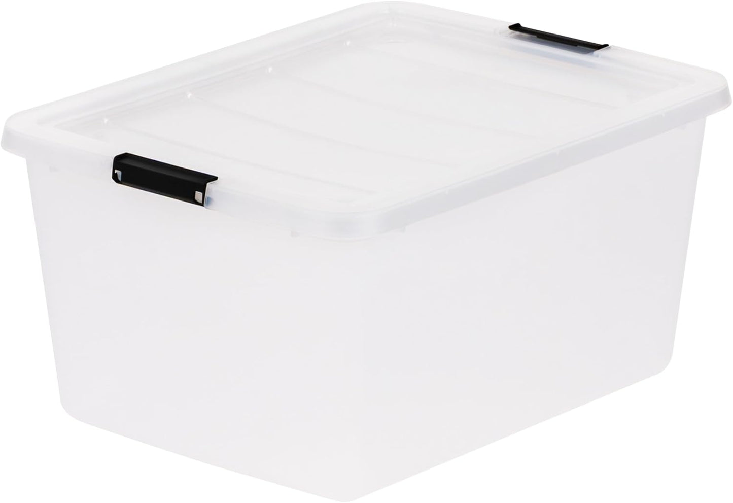 IRIS USA 18 QT Clear Storage Organizer with Removable Dividers, Stackable Plastic Storage Box with Lid, Modular Container for Crafts, Tools, Office & Pantry Organization