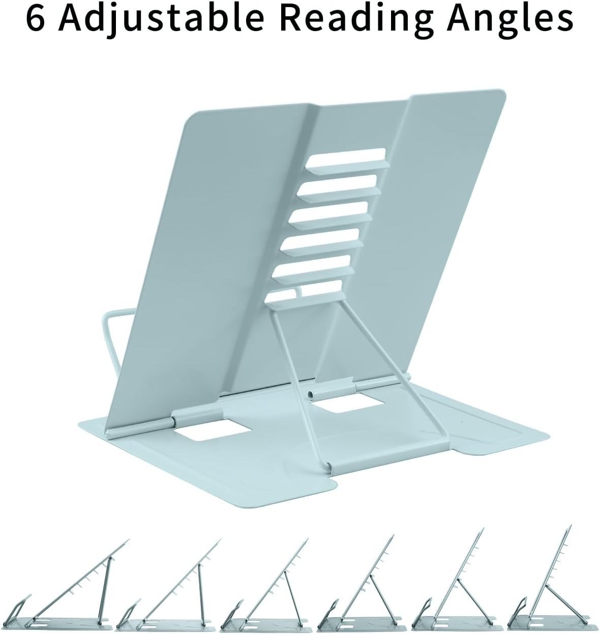 MSDADA Desk Book Stand Metal Reading Rest Book Holder Adjustable Cookbook Documents Holder for Recipes Textbooks Tablet Music Books, Mom Gifts, Gifts for Grandma Mom Mothers Day(Light Purple)