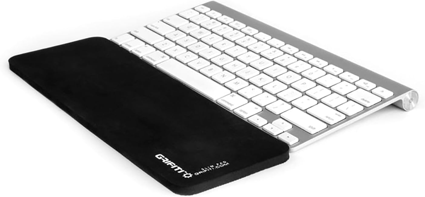 GRIFITI Slim Wrist Pad 17" x 4" x 0.25" Wrists Rest Pads for Standard Computer Keyboards - Ergonomic Keyboard Support Accessories & Carpal Tunnel Resting Hand Rests (Black Poly Nylon Surface)