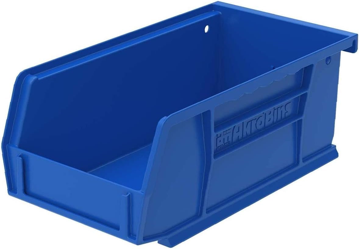 Akro-Mils 30220 AkroBins Plastic Storage Bins, Space-Saving Stackable Bins for Garage, Pantry, Craft Organization, 7" x 4" x 3", Yellow, 24-Pack