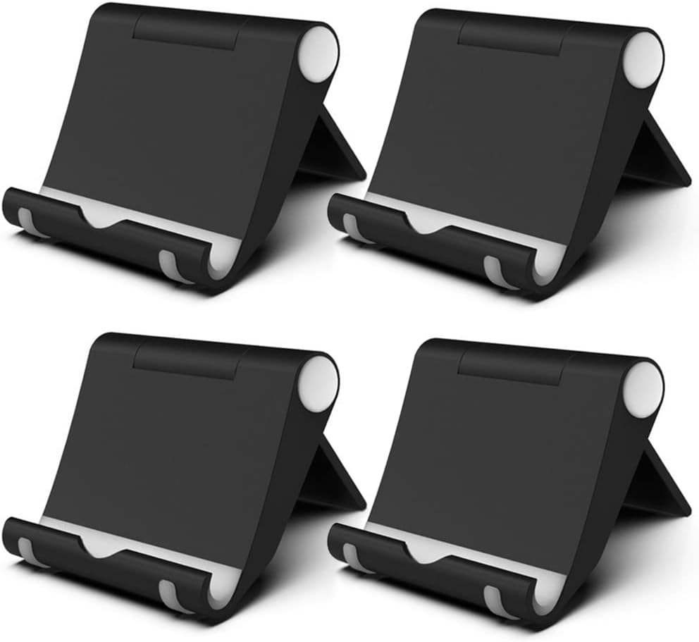 4Pcs Cell Phone Stand Holder for Desk Adjustable Compatible with iPhone 14 13 12 11 8 Pro Max SE XS XR Plus Samsung Galaxy Note20 S20 S10 S9 S8 Cell Phone Holder Foldable (4 Color)
