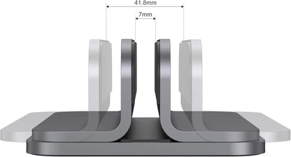 JOKItech Aluminum Laptop Vertical Stand Organizer, Sturdy Laptop Computer Holder Desktop Stand Compatible with new Retina Apple MacBook Pro/Air/Neo, Mac mini & iPad Pro - Black