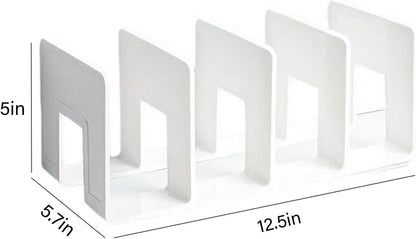 2PCS Acrylic File Organizer for Desk, Desktop Document/Mail Organizer, 4 Compartments Plastics Invisible Bookshelf Floating (12.5" x 5.7" x 5", Black)