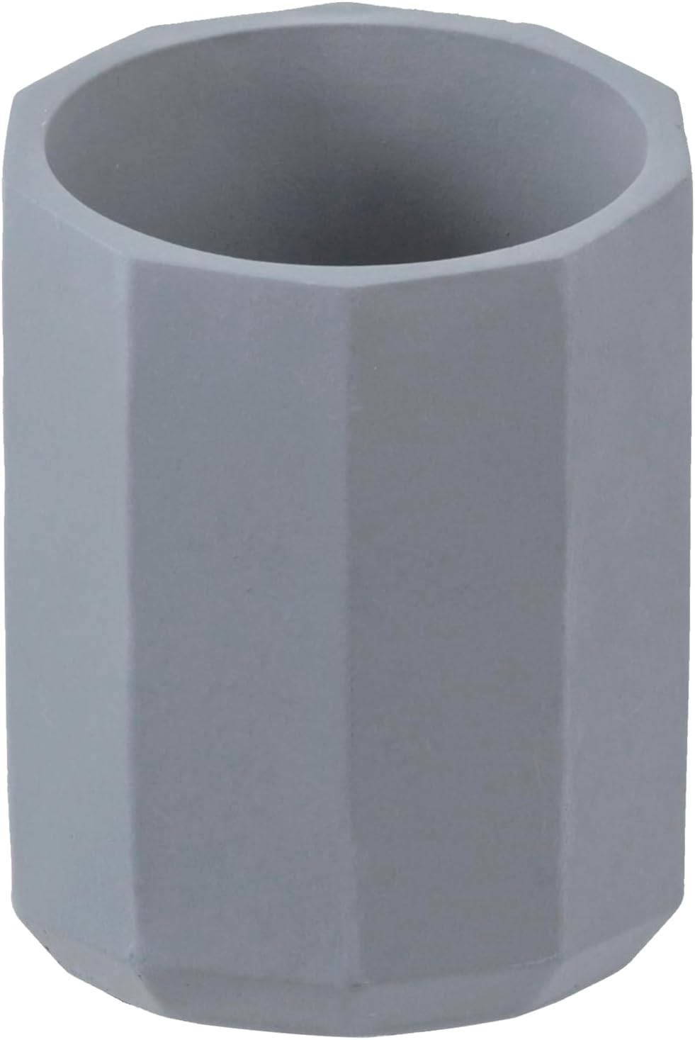 MyGift Pen Holder Pencil Holder For Desk Desktop Pen Cup Holder Gray Concrete 3.5 Inch Round Modern Office Desk Organizer