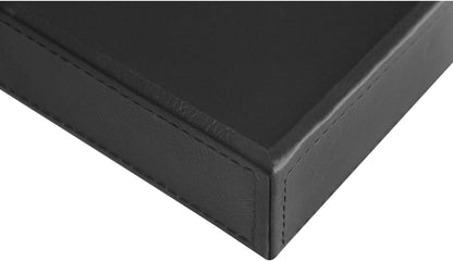 Vixdonos Valet Tray Nightstand Organizer Leather Catchall Tray for Perfume,Jewelry,Key and Remote on Counter or Dresser(Black)