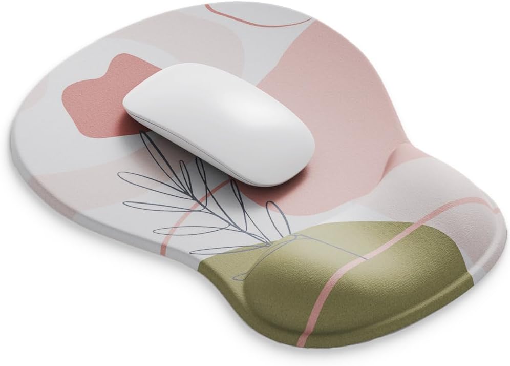 ErgoComfort Gel Wrist Rest Mouse Pad-Ergonomic Office Mousepad with Wrist Support-Non-Slip, Design Desk Accessories Mat for Home&Game Decor (09MochaSand Set)