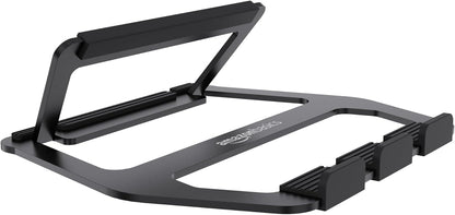 Amazon Basics Aluminum Portable Foldable Height Adjustable Support Stand for Laptops up to 13", Silver