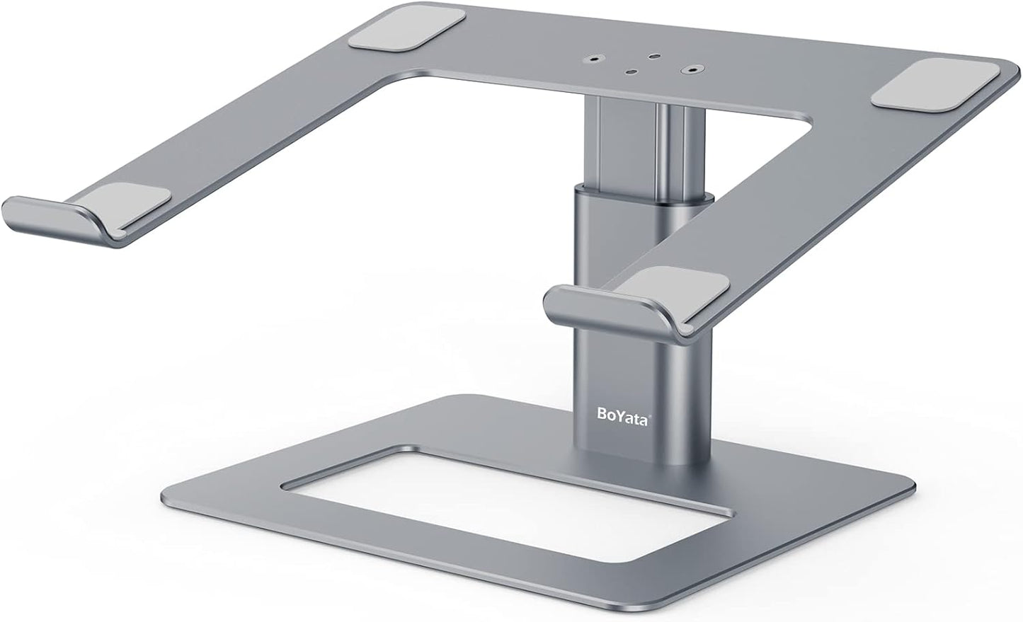 BoYata Laptop Stand, Ergonomic Aluminum Height Adjustable Computer Stand Laptop Holder for Desk, Compatible with MacBook Pro/Air, Dell, Lenovo, HP, Samsung, More Laptops 11-17" (Black)