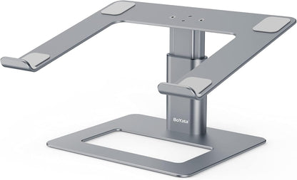BoYata Laptop Stand, Ergonomic Aluminum Height Adjustable Computer Stand Laptop Holder for Desk, Compatible with MacBook Pro/Air, Dell, Lenovo, HP, Samsung, More Laptops 11-17" (Black)