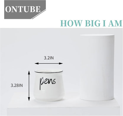 ONTUBE Porcelain Pens Holder Stand,Ceramic Pencils Holder (Turquoise)