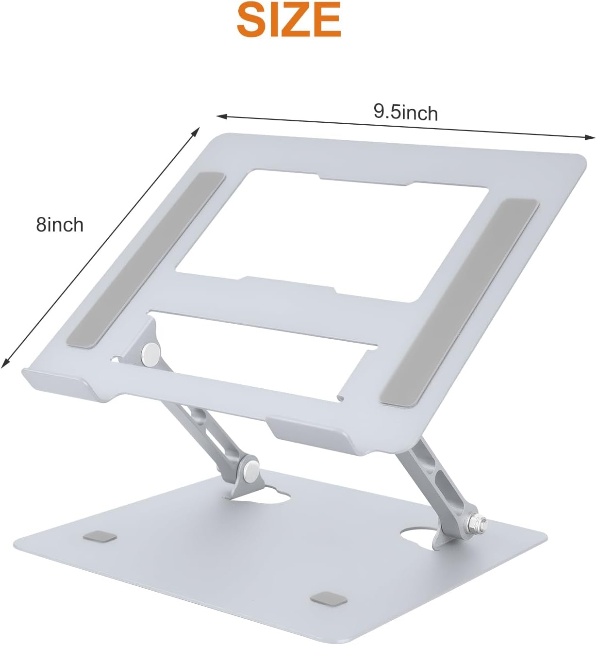 Ergonomic Laptop Stand for Desk, Adjustable Fits All Laptops and Notebooks up to 17 Inch Aluminum Alloy,Steel, Ultra-Thin,Ventilated Cooling Notebook Mount.