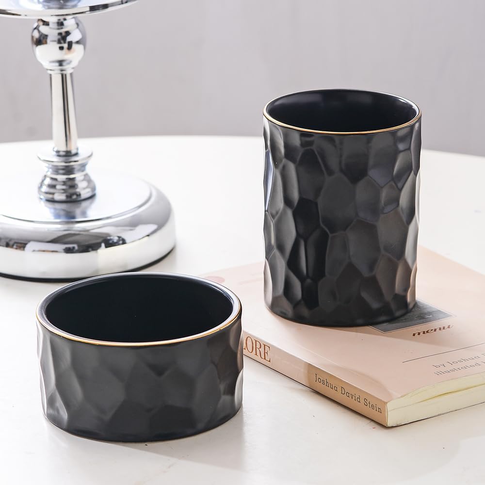 Ceramic Aesthetic Pen Holder for Desk Cute White Pencil Holder Cup Pot Desk Organizer Office Supplies - Stylish Office Decor, Makeup Brush Holder,Toothbrush Holder (White)