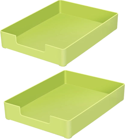 Letter-Size Tray, Desk Drawer Organizer, A4 Plastic Paper Tray, Plastic Paper Holder File Organizer for Office, School, Home Storage (Off-White)