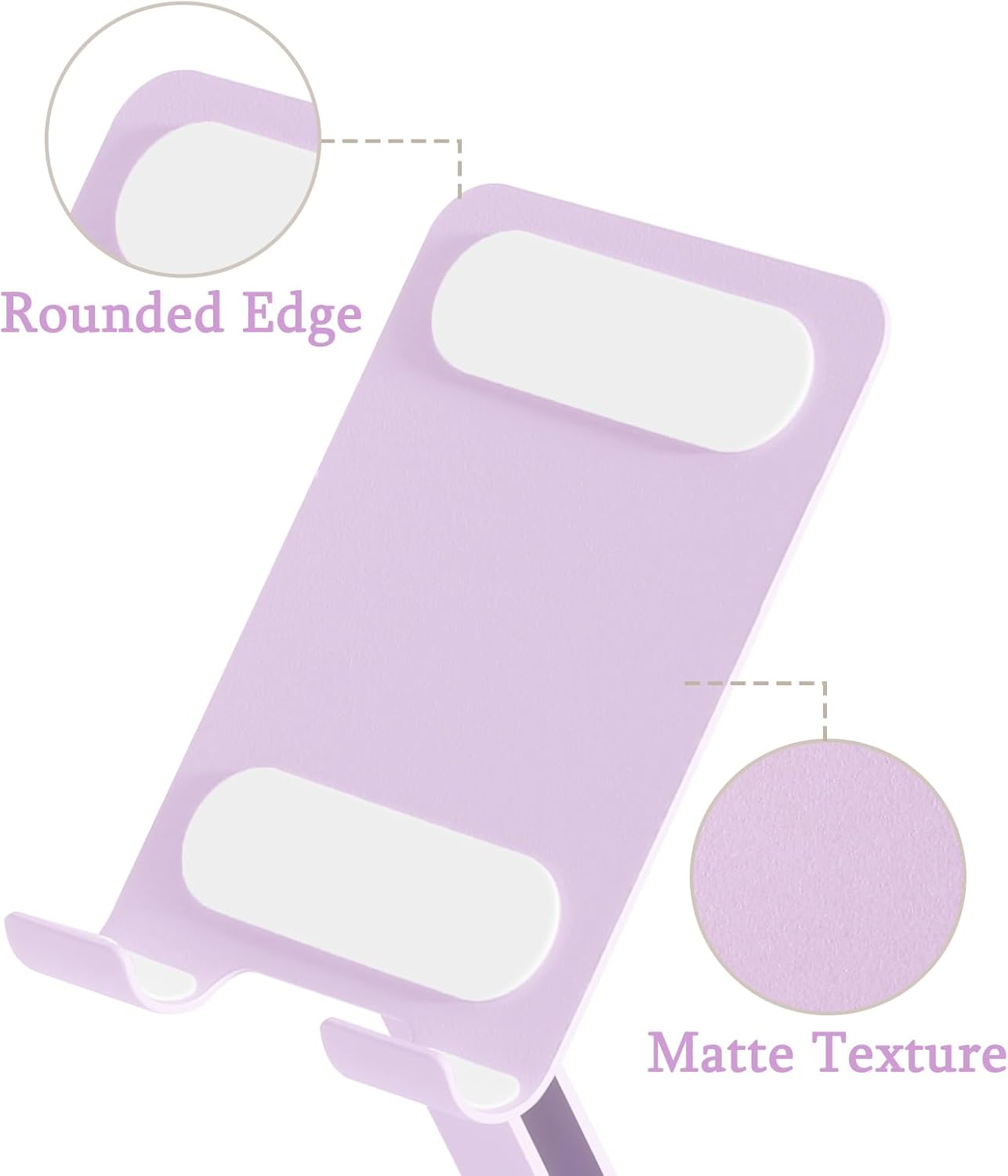 Adjustable Metal Phone Stand for Desk – Foldable 360° Rotating Phone Holder Compatible with iPhone 17/16/15/14 Pro Max/Air, Galaxy S25/S26 & Google Pixel 10a – Pink