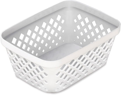 Glad Plastic Storage Basket Set - Multipurpose Drawer Trays, Kitchen Pantry Containers, and Bathroom Bins - 6 Pack Medium Organizers, Grey