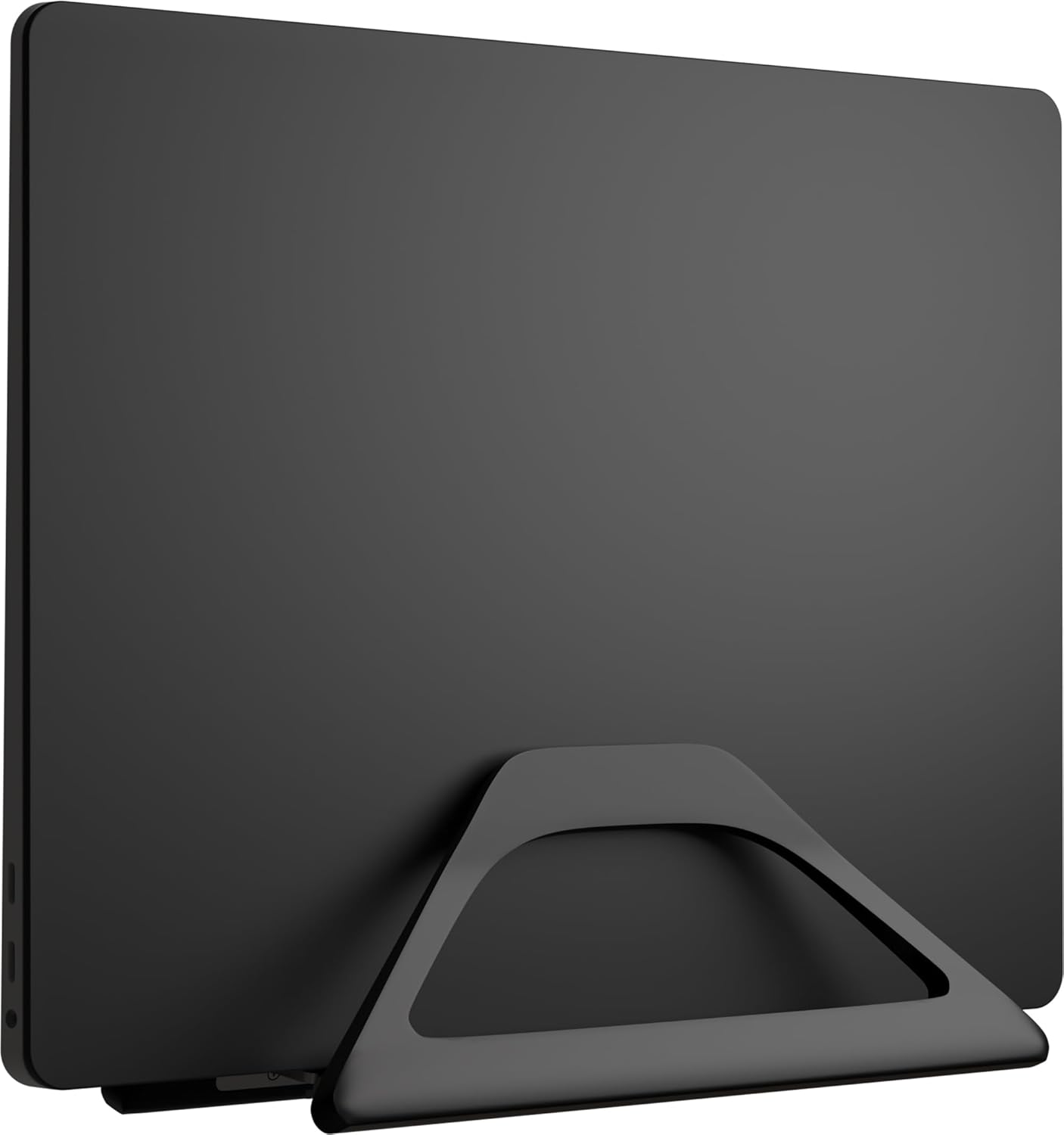 Elestoria Aluminum Vertical Laptop Stand with Gravity Auto-Lock – Adjustable Laptop Holder Vertical fits MacBook Pro/Air, Chromebook & Gaming Laptops up to 17.3" – Space-Saving Desktop Dock - Silver