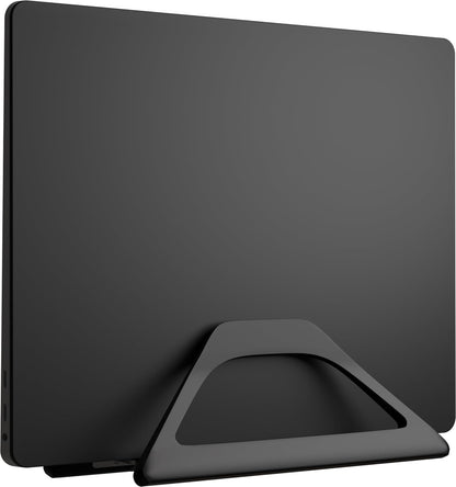 Elestoria Aluminum Vertical Laptop Stand with Gravity Auto-Lock – Adjustable Laptop Holder Vertical fits MacBook Pro/Air, Chromebook & Gaming Laptops up to 17.3" – Space-Saving Desktop Dock - Silver