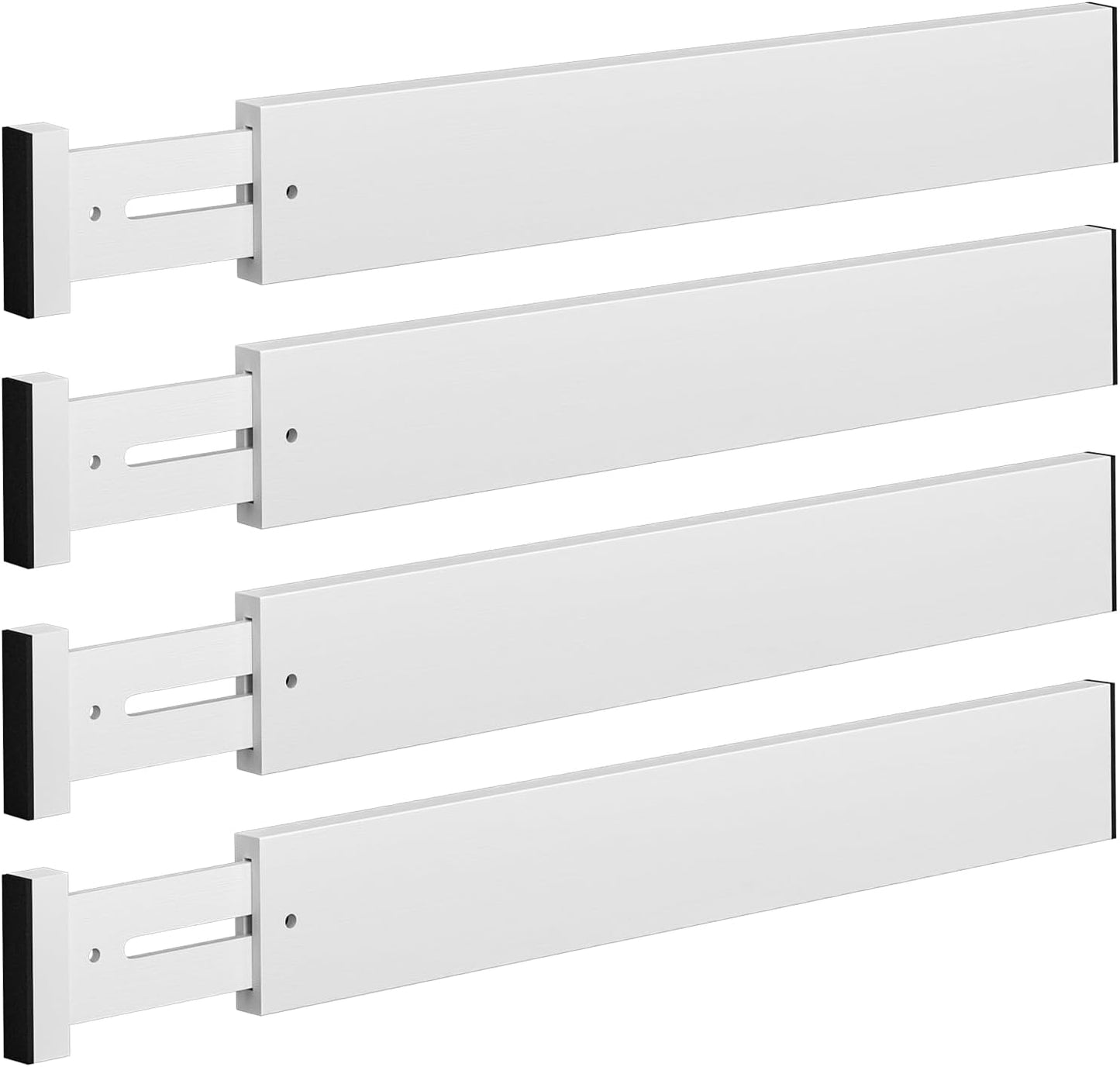 DUCOO 4 PCS Drawer Divider, 17"-22" Adjustable Bamboo Drawer Dividers Organizers, Expandable Separators for Kitchen, Clothes, Dressers, Home, Office