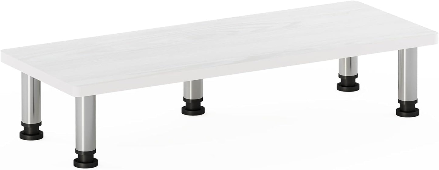 Furinno Turn-N-Tube Corner Monitor Riser Stand with Stainless Steel Tubes, Americano